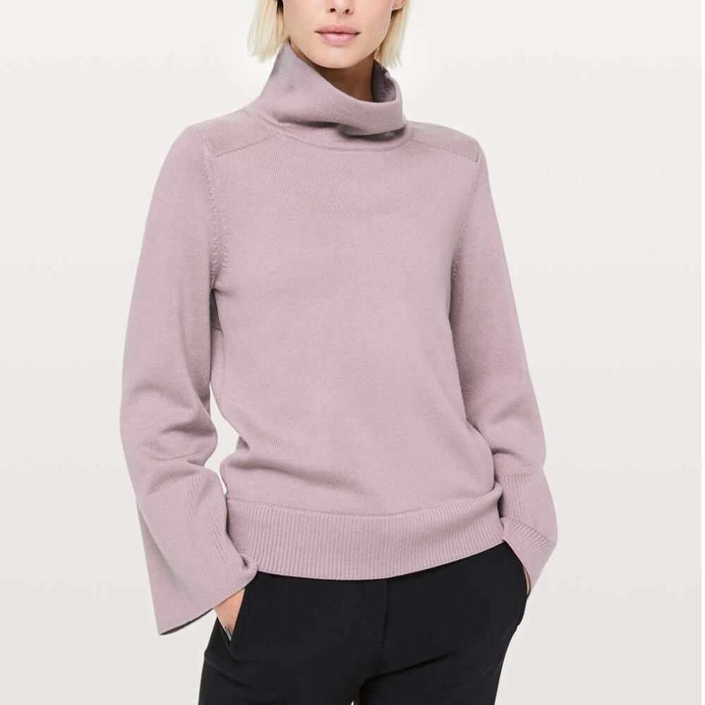 Lululemon City Trek Lavender Purple Wide Long Sleeve Merino Wool Turtleneck S